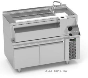 MUEBLE SIMPLE PREPARACIÓN CÓCTELES CON 2 CAJONES REFRIGERADOS