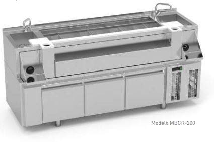 MUEBLE DOBLE PREPARACIÓN CÓCTELES CON 3 CAJONES REFRIGERADOS