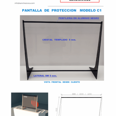 😷MAMPARAS protectoras CORONAVIRUS COVID19 modelo C1-120
