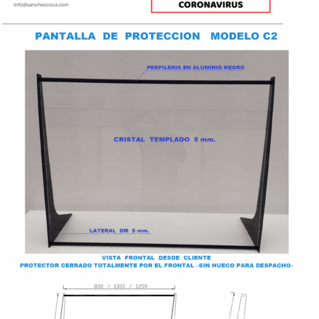 😷MAMPARAS protectoras CORONAVIRUS COVID19 modelo C2-120