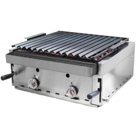 Barbacoa piedra volcánica elevable de 60 parrilla pavonada