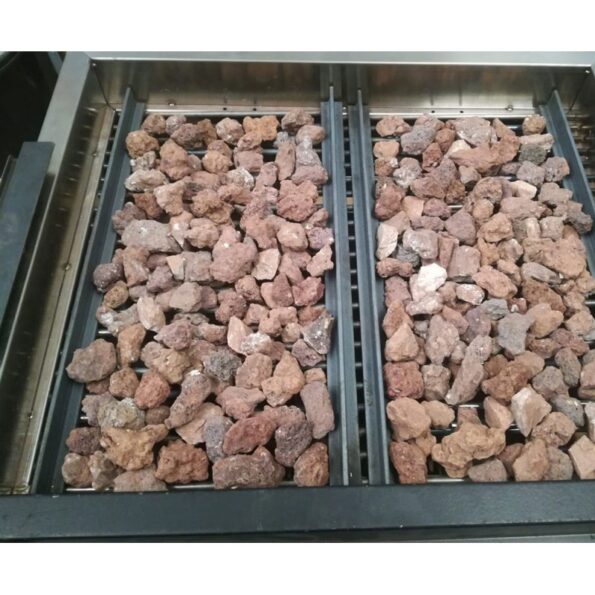 Barbacoa piedra volcánica elevable de 60 parrilla pavonada