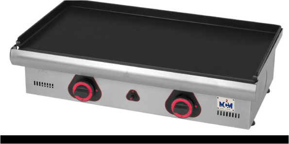 PLANCHA DE ASAR ECONÓMICA PAVONADA MONOFÁSICA A GAS ECO-45PV MCM
