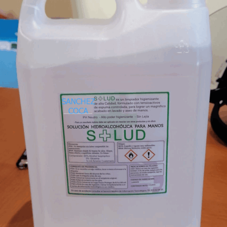 Gel limpiador hidroalcohólico higienizante de manos. Garrafa 5 litros.