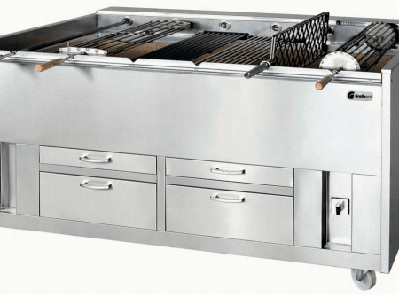 ASADOR DE CARBÓN PORTUGUÉS 3 PARRILLAS ROTATIVAS