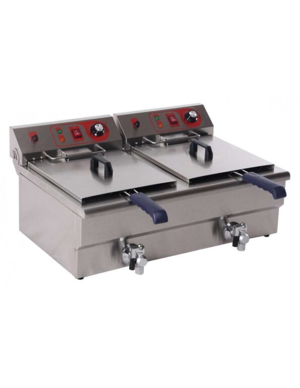 Freidora Eléctrica 14+14 L Cuba Doble 380V