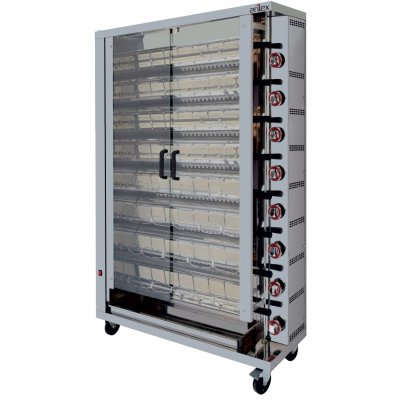 Asador de pollos a gas disponible en 2, 3, 4, 6 y 8 espadas